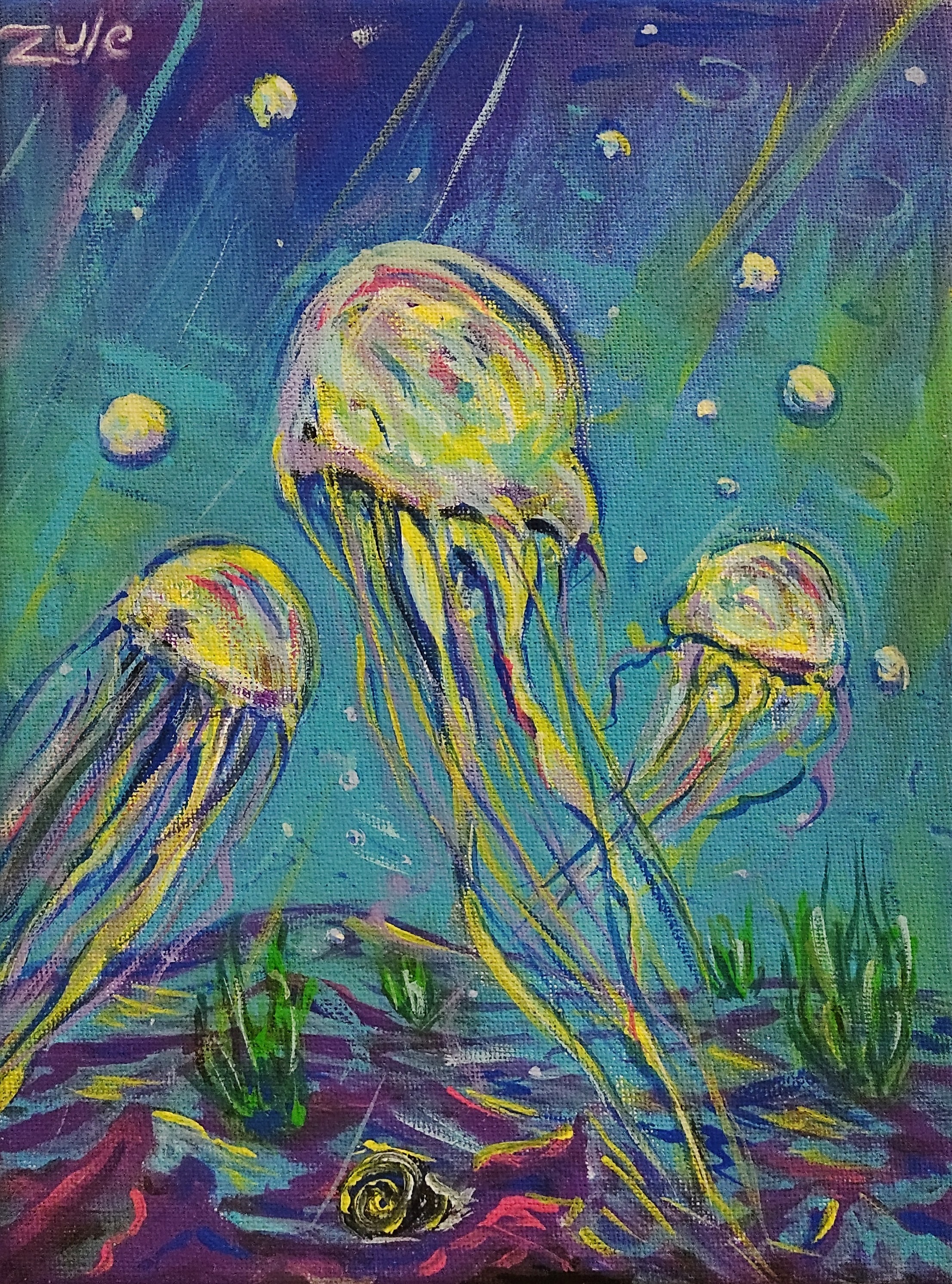 meduzas, 18 x 24cm, acrilico